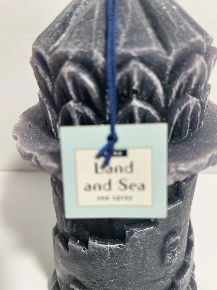 Vela castillo torre medieval grande vintage tierra y mar 9" grises sin usar Foto 2 de 4