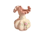 Fenton Burmese Glass Ruffled Vase Hand Painted Floral D Barlow Melon Ribbed 6in
