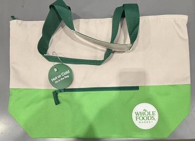 Whole Foods Market Keep Cool Insulated Zip Top Large Cooler Bag Green/Gray