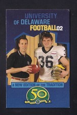 Calendario de bolsillo de fútbol americano Delaware Fightin' Blue Hens 2002 Grotto Pizza A10