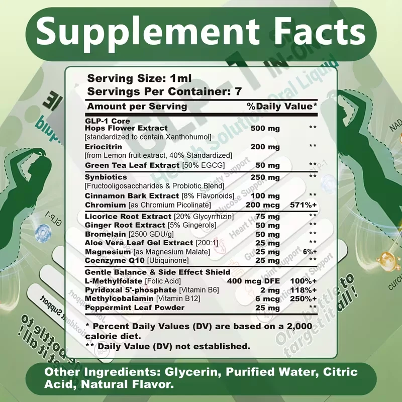 Solución de salud 6 en 1 líquido oral para pérdida de peso y apoyo de azúcar en la sangre Foto 2 de 4