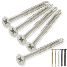 Wood Screws #9 x 2-1/4 Inch for Door Hinges - 25 pack