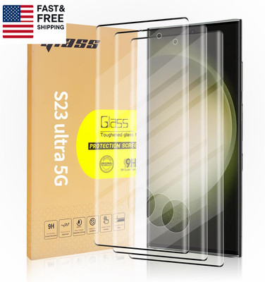 3 Pack Curved Tempered Glass Screen Protector Applicable for Samsung Galaxy S23