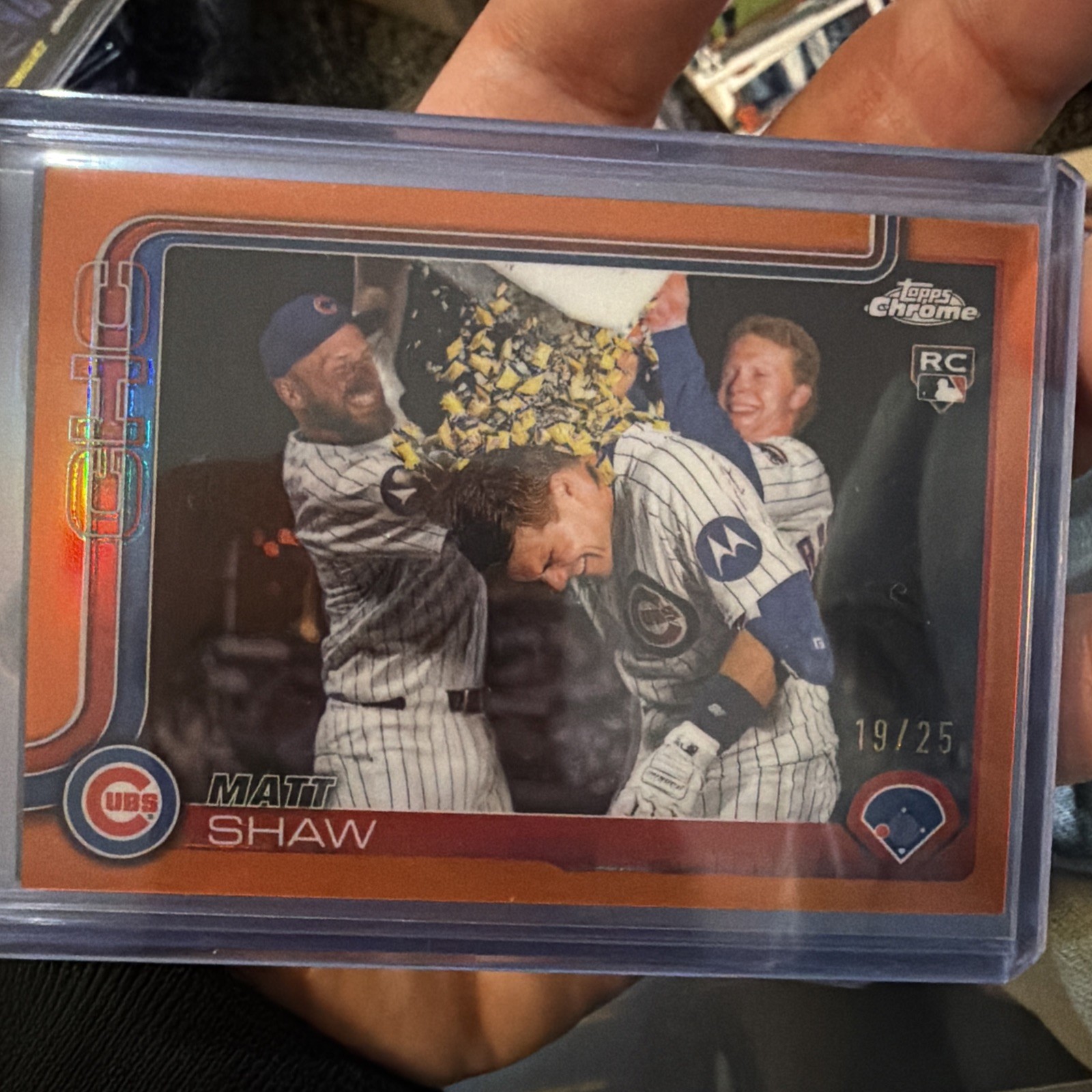 2025 Topps Chrome Update Matt Shaw TRUE ORANGE /25 Image Variation SP USC196🔥🔥