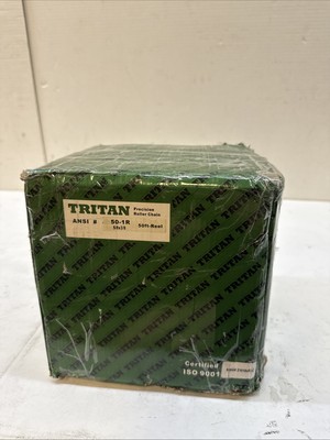 Tritan 50-1R X 100Ft Roller Chain,Single Strand, Rivet,100 Ft