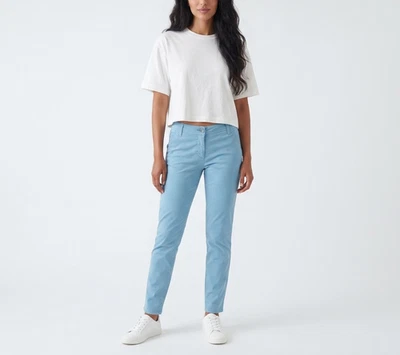 Pantalons ARMANI JEANS Femme EU 44 Chino Bleu À Fermeture Éclair - Photo 1/4