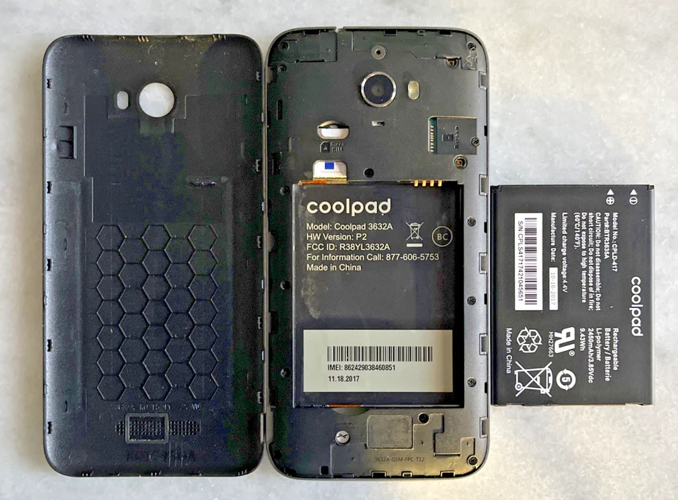 COOLPAD DEFIANT 3632A, Smartphone Android, No Probado, Para Piezas, Propulsor Foto 3 de 3