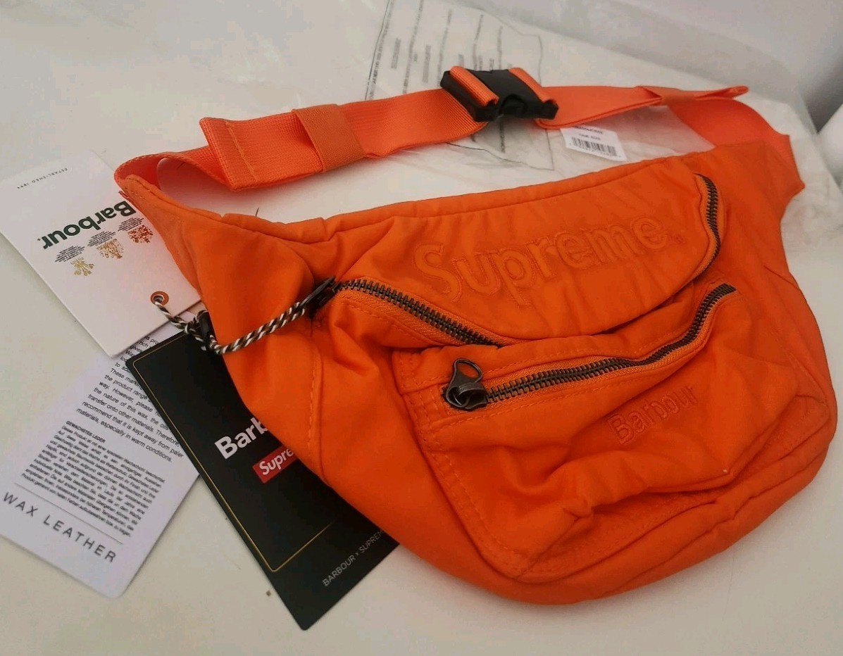 Supreme × Barbour Waxed Cotton Waist Bag SS20 Supreme Barbour Waxed Cotton Waist Bag Water Resistant