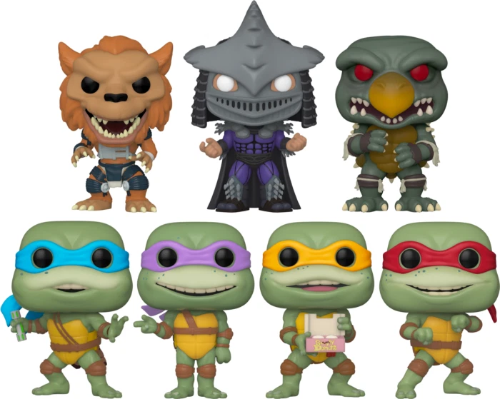 Teenage Mutant Ninja Turtles II: PAQUETE CONJUNTO DE 7 Vinilos Pop + PROTECTOR POP Foto 3 de 4