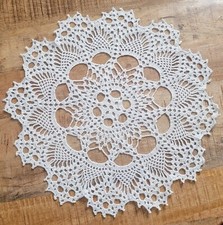 New - Vintage Doily Handcrafted, White Doily Handmade Crochet Cotton.