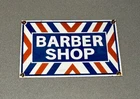 VINTAGE 12” BARBER SHOP  PORCELAIN SIGN CAR GAS OIL TRUCK