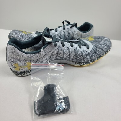 Under Armour HOVR Shakedown Track Spikes Size 10.5 Halo Grey/Gold (3022515-105) s-l400.jpg main image 3