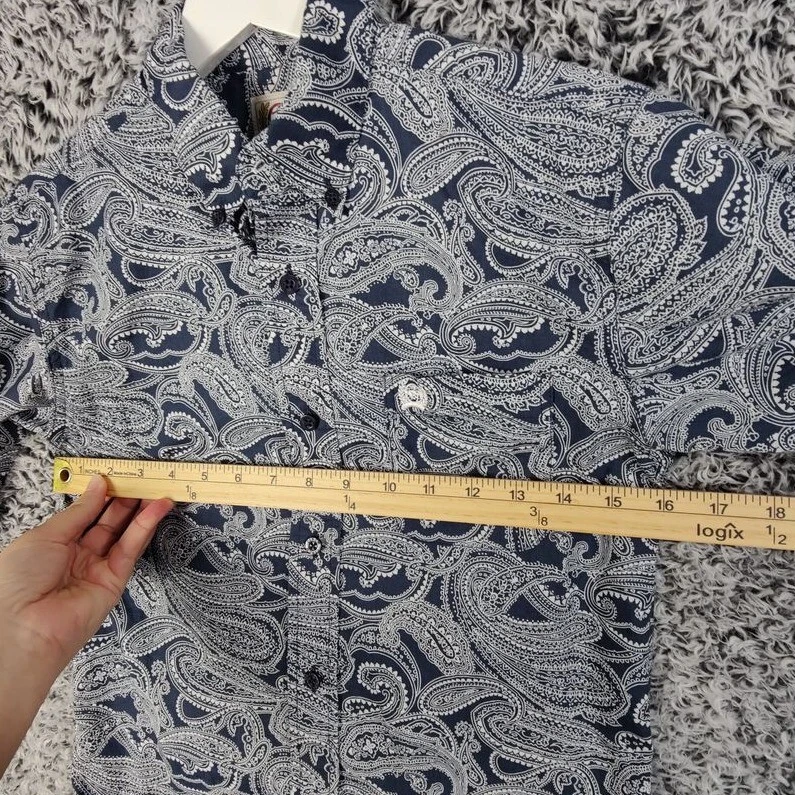 Camisa Cinch Paisley Estampado Abotonada Estilo Occidental Manga Larga Niños Talla M Foto 3 de 4