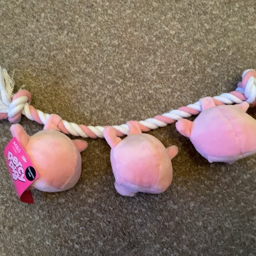 M&S Marks and Spencer Percy Pig Rope Pet Dog Toy Gift Squeaky - Picture 7 of 13