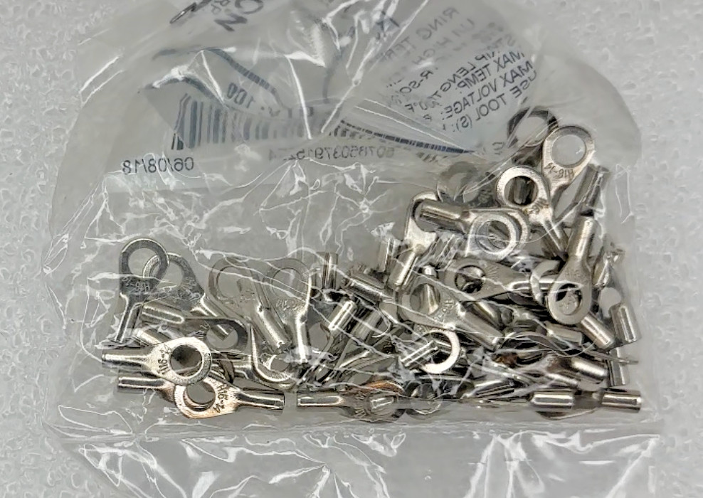 *New in Box of 100* Penn-Union Corp R9B-10 Ring Terminal Non-Insulated 16-14