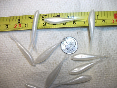100-1 1/2'' crappie panfish-soft minnow grub-scent-jig-split tail-fluke-lure-fish