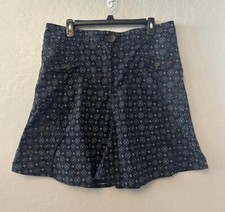 Oilily black and navy floral print embroidered skirt size 44 US 16