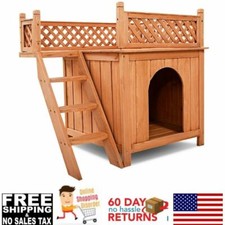 Dog Houses For Small Dogs Timber With Wooden Balcony Bed Enclosure Stairs Cover