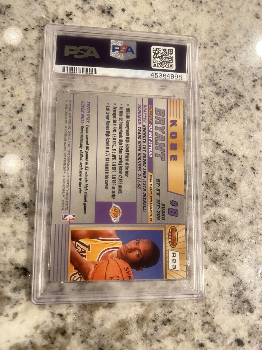 PSA 7 1996-97 BOWMAN'S BEST KOBE BRYANT #R23 NEAR MINT