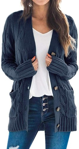 Goranbon Women's Cable Knit Cardigan 