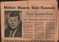 Daily Leader-Times PA Nov 23 1963 JFK ASSASSINATION Eyewitness Report 110121WEEM