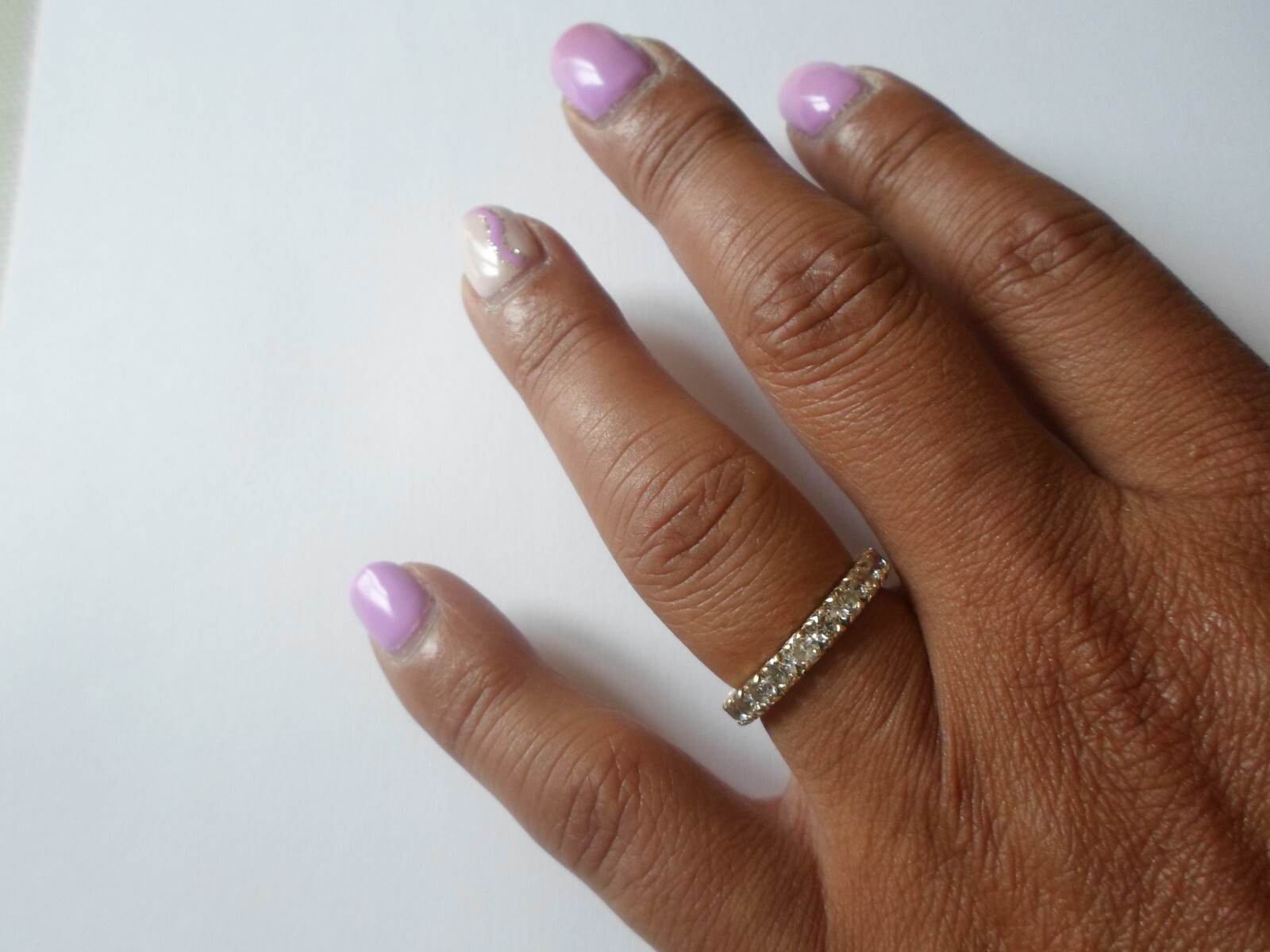 solid silver ring, vermilion, full round zirconiu… - image 2