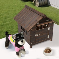 Wooden Indoor Outdoor Dog House Pet Shelter Dog Cottage With Window Door 22.05"