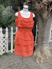 JULIAN TAYLOR New York Coral Orange Abstract Sleeveless Dress Plus Sz 16 