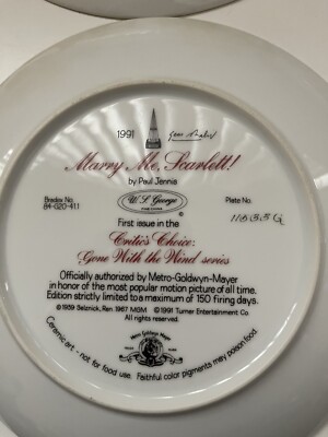 Gone With The Wind Collector Plates - W/ Certificate￼Of