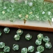 95pc 4mm small Light Green AB Glass Bicone Beads DIY AUS Free Postage Q2