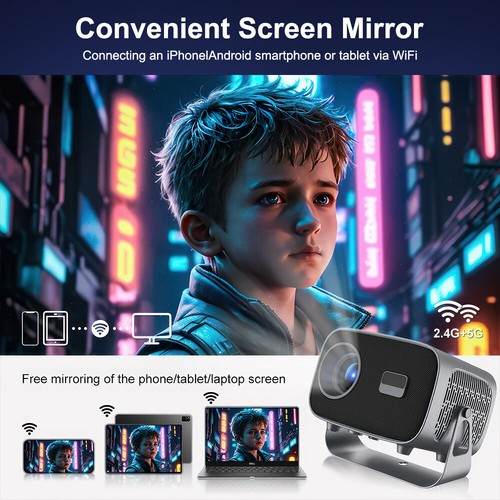 5G WiFi Smart Projector Bluetooth IOS Android 4K Movie Projector & HDMI Cable - Picture 8 of 24