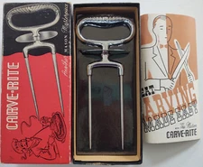 Vtg MASON CARVE-RITE MEAT FORK 901C Original Box MEAT CARVING MADE EASY Booklet