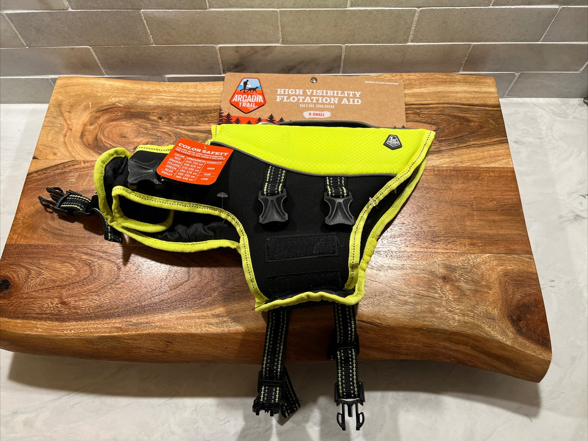 Arcadia Trail Flotation Dog Harness Size X-Small Yellow High