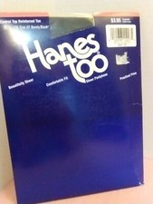 Hanes Too Pantyhose Control Top Reinforced Toe Style 136 Size EF Barely Black
