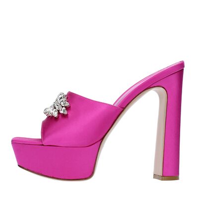 SANDALE SEEROSE SATIN Pantoletten und Sabots LE SILLA Damen Fuchsia Ams024_lesi