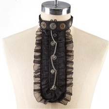 Steampunk Jabot Victorian Colonial Ruffle Collar Gothic Shirt Detachable Collar
