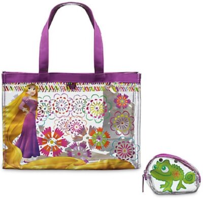 Disne Store Rapunzel Tangled Swim Beach Bag - with Pascal Cosmetic Bag