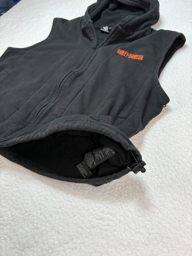 Harley Davidson Motorcycles Full Zip Black Sleeveless Hoodie Men's Size XL - Picture 11 of 12