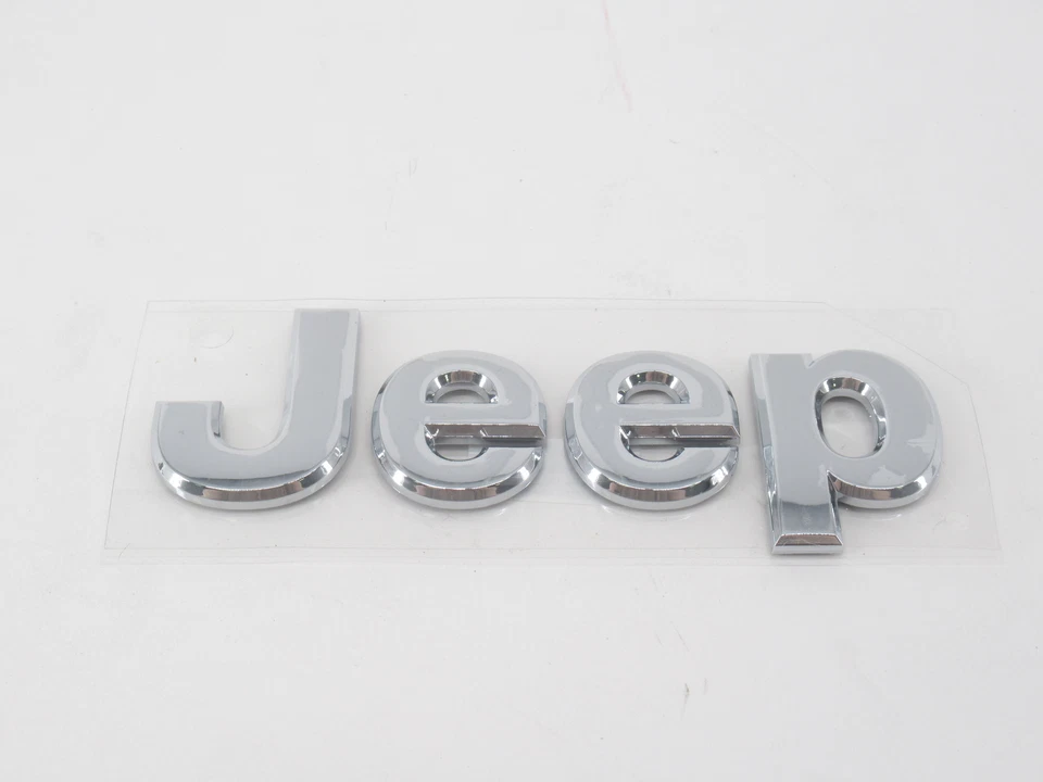 Placa de identificación cromada genuina OEM Mopar Jeep 55157088AC capó o puerta levadiza Foto 3 de 3