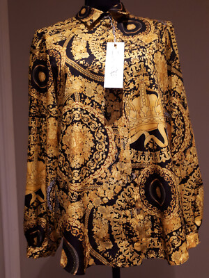 Brand New with Tags L'Attore Women gold/black pattern shirt