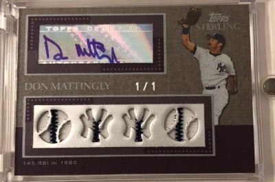 2008 Topps Sterling Don Mattingly 1/1 Auto Jersey RARE/BEAUTIFUL Card