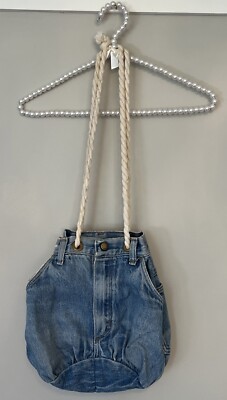 Vintage Y2K Upcycled Denim Bucket Purse Handbag Rustler Jeans