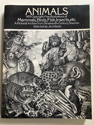 ANIMALS, 1419 Copyright-Free Illustrations of Mammals, Birds, Fish, Insects, etc
