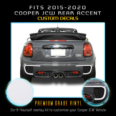 For 2015+ Mini Cooper John Cooper Works Rear Bumper Trim Vinyl Decals Flat Matte