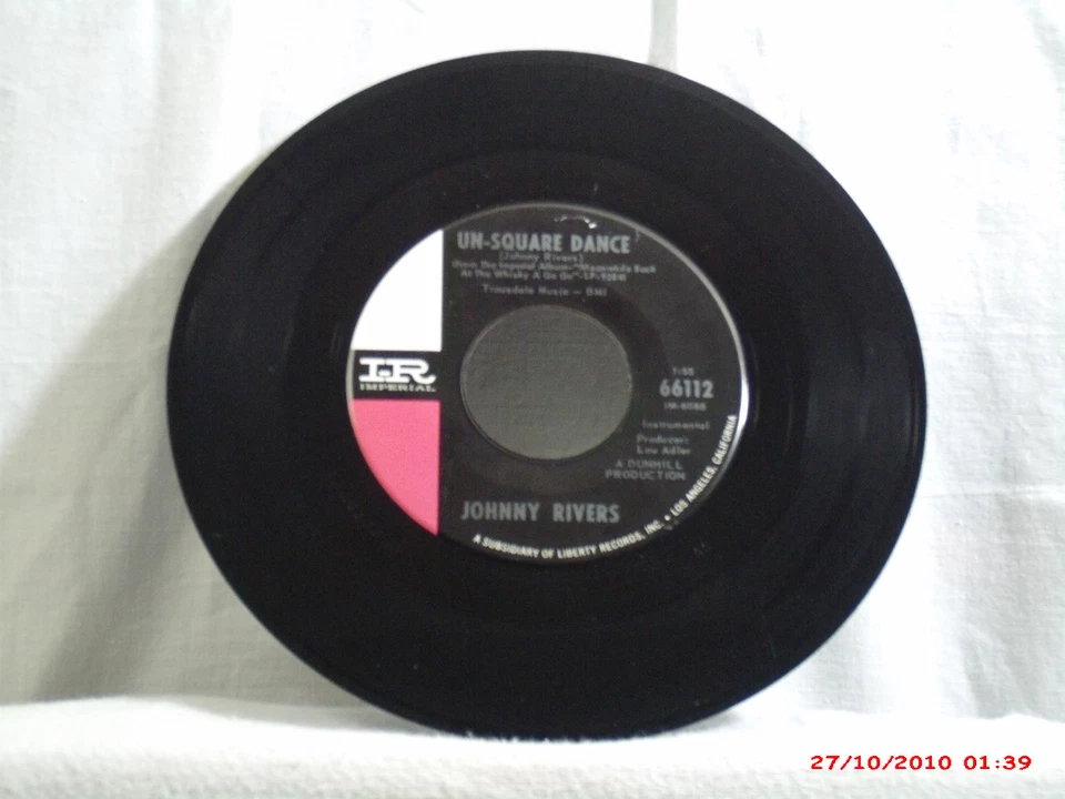 JOHNNY RIVERS a -(45)-SEVENTH SON / UN-SQUARE DANCE - IMPERIAL - 66112 - 1965 - Image 2 of 2