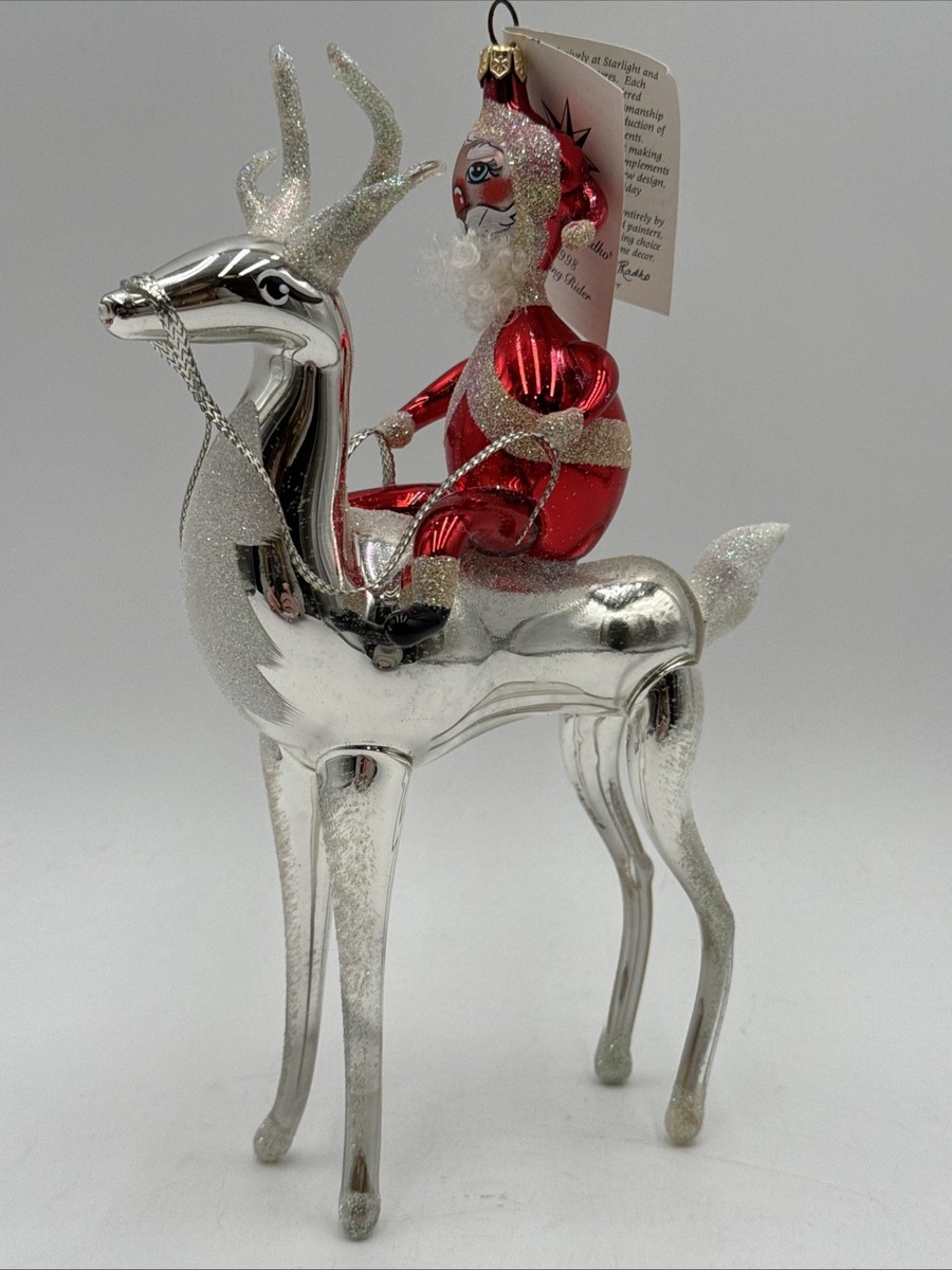 Christopher Radko 'Sterling Rider' Glass Ornament Original Tag