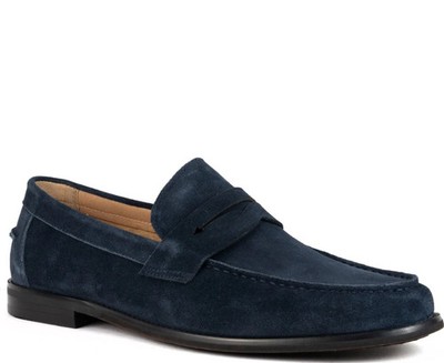 La Conte Herren Blaue Leder Loafer Freizeit LAC3969-20316