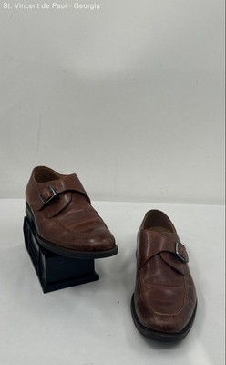 Johnston & Murphy Richland Monk Strap Brown Solid Derby Dress Shoe Men 9
