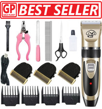 Dog Cat Pet Grooming Kit Rechargeable Cordless Electric Hair Clipper Trimmer Set