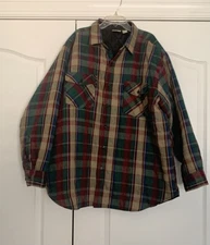 Deer Creek Mens Flannel Shirt Jacket Quilt Lined Plaid Size XL Work Shirt